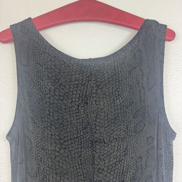 Vintage Carole Little Slinky Stretch Snake Print Sleeveless Maxi Dress Black S - Picture 10 of 13